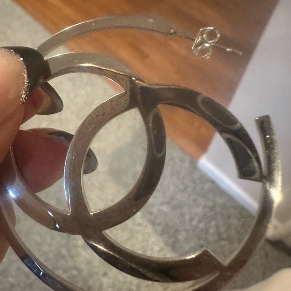 Silver Hoop Earrings - Picture 5 of 5